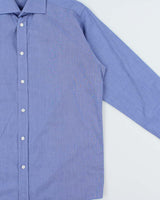 Vintage 1990s Hermes Chambray Cotton Long Sleeve Dress Shirt - M