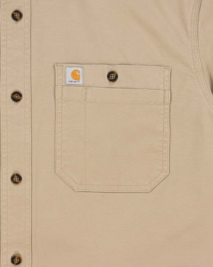 Vintage Carhartt Tan Heavyweight Relaxed Fit Short Sleeve Workwear Shirt - L