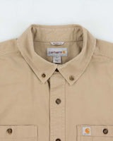 Vintage Carhartt Tan Heavyweight Relaxed Fit Short Sleeve Workwear Shirt - L