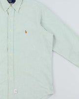 Vintage 1980s Polo Ralph Lauren Made In Canada Striped Long Sleeve Oxford Shirt - M