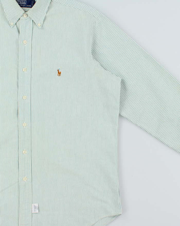 Vintage 1980s Polo Ralph Lauren Made In Canada Striped Long Sleeve Oxford Shirt - M
