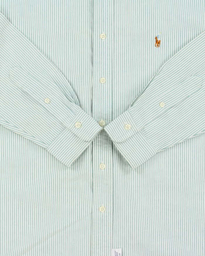 Vintage 1980s Polo Ralph Lauren Made In Canada Striped Long Sleeve Oxford Shirt - M