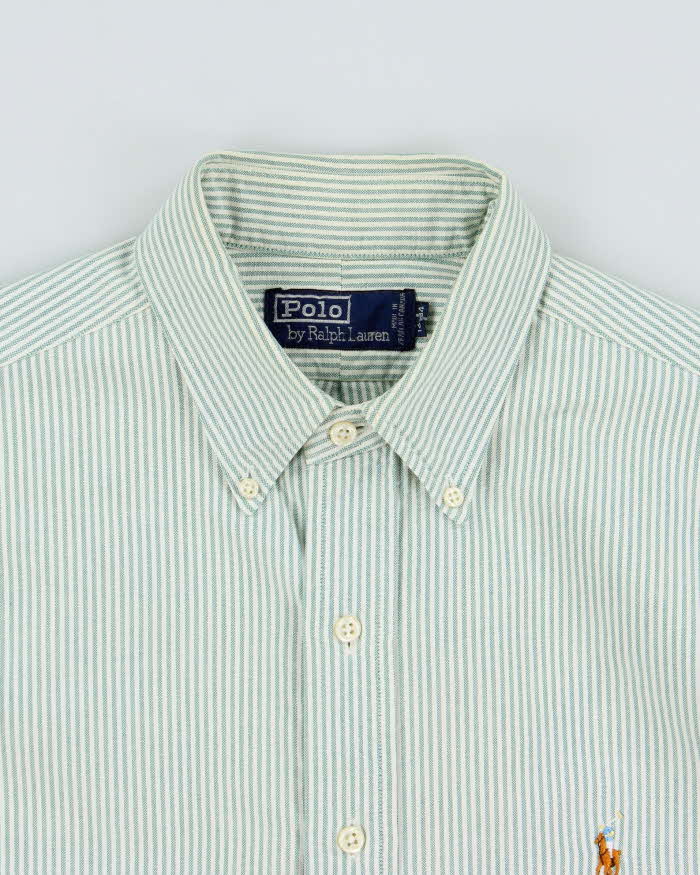 Vintage 1980s Polo Ralph Lauren Made In Canada Striped Long Sleeve Oxford Shirt - M