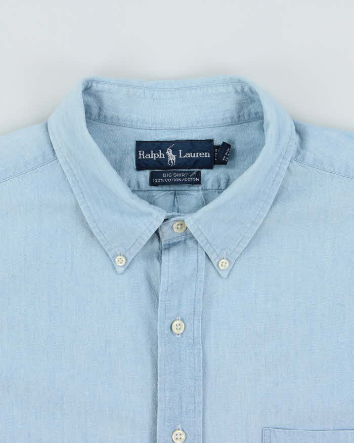 Vintage Y2K 00s Ralph Lauren 'Big Shirt' Chambray Long Sleeve Pocket Shirt - XL
