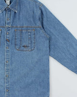 Vintage 1990s Calvin Klein Embroidered Long Sleeve Denim Shirt - S