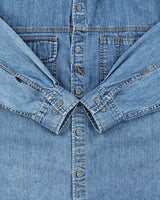 Vintage 1990s Calvin Klein Embroidered Long Sleeve Denim Shirt - S
