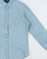 Vintage Ralph Lauren Slim Fit Chambray Long Sleeve Shirt - L