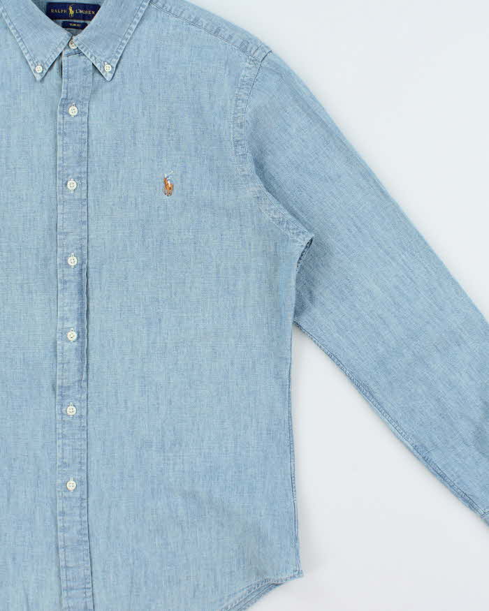 Vintage Ralph Lauren Slim Fit Chambray Long Sleeve Shirt - L