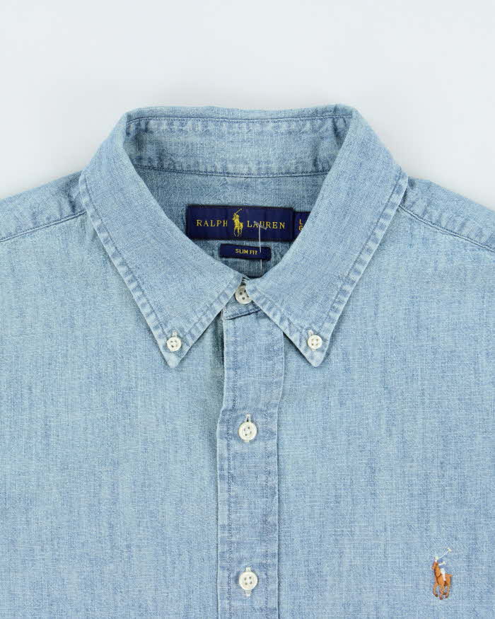 Vintage Ralph Lauren Slim Fit Chambray Long Sleeve Shirt - L