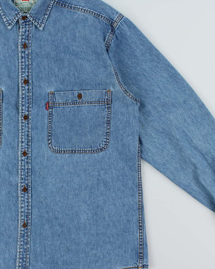 Vintage 1990s Levi's Denim Long Sleeve Pocket Shirt - L