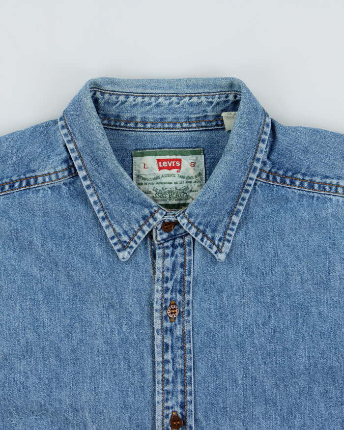 Vintage 1990s Levi's Denim Long Sleeve Pocket Shirt - L