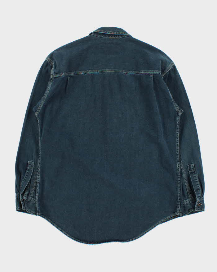 Vintage 1990s Levi's Dark Steel Wash Denim Long Sleeve Pocket Shirt - M