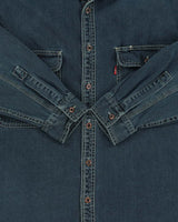 Vintage 1990s Levi's Dark Steel Wash Denim Long Sleeve Pocket Shirt - M