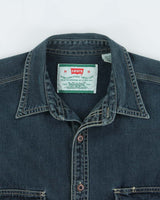 Vintage 1990s Levi's Dark Steel Wash Denim Long Sleeve Pocket Shirt - M