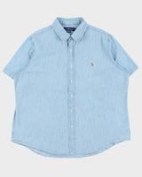 Vintage Ralph Lauren Classic Fit Chambray Short Sleeve Shirt - XXL