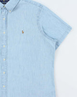 Vintage Ralph Lauren Classic Fit Chambray Short Sleeve Shirt - XXL