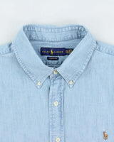 Vintage Ralph Lauren Classic Fit Chambray Short Sleeve Shirt - XXL