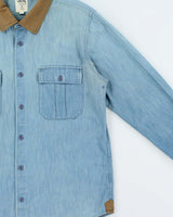 Vintage Stussy Deluxe Hand Crafted Chambray Long Sleeve Workwear Shirt - L