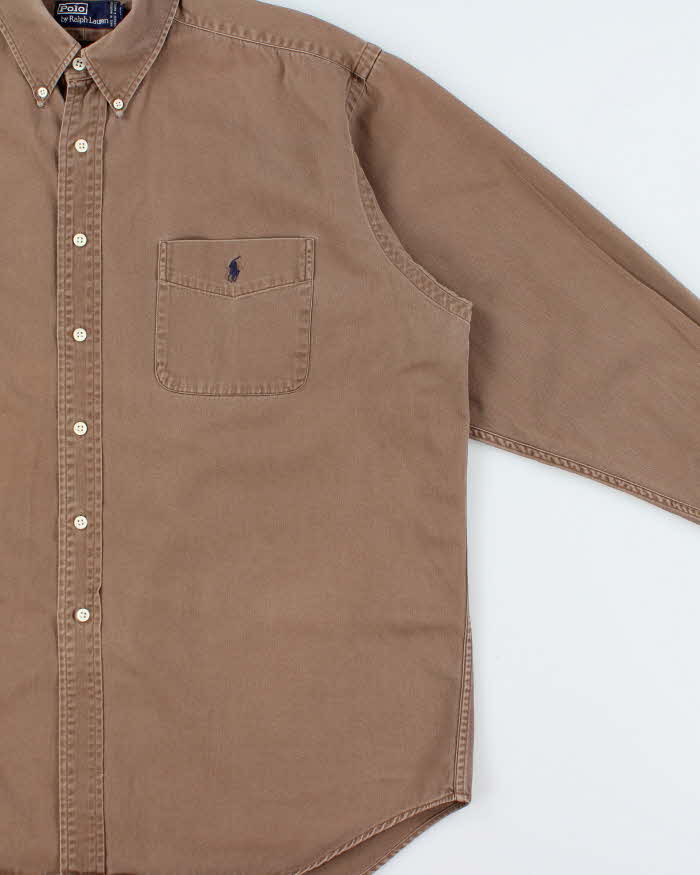 Vintage 1990s Polo Ralph Lauren Long Sleeve Denim Pocket Shirt - XL