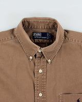 Vintage 1990s Polo Ralph Lauren Long Sleeve Denim Pocket Shirt - XL