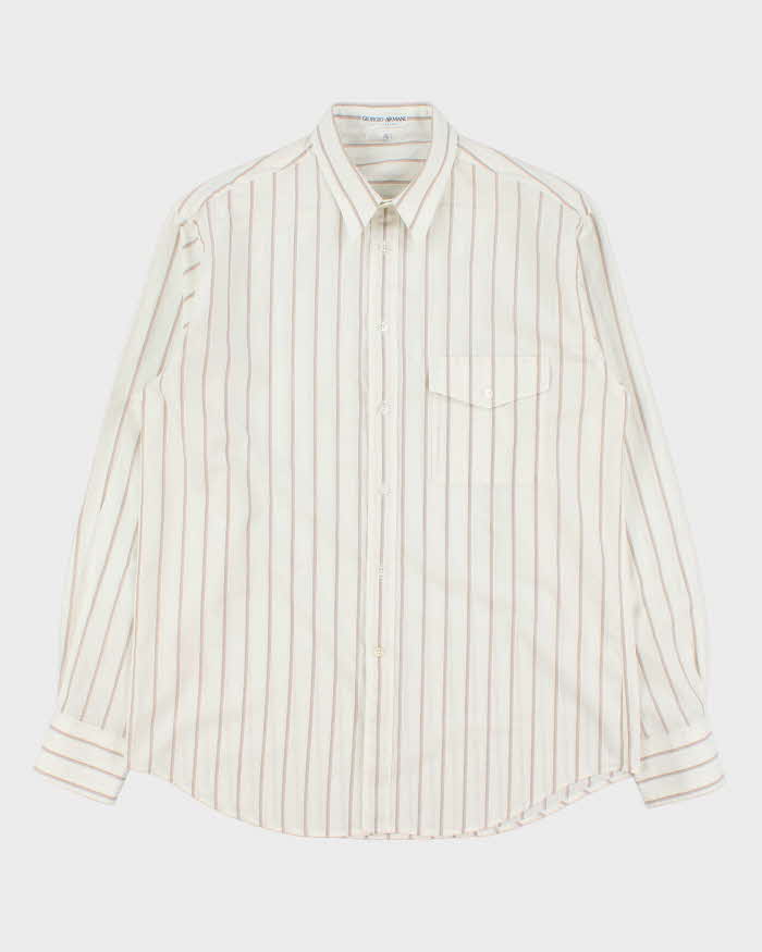 Vintage 1990s Giorgio Armani Le Collezioni Striped Long Sleeve Shirt - M