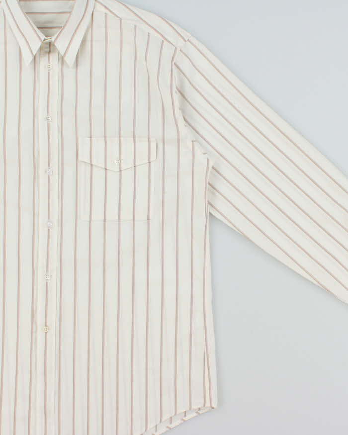 Vintage 1990s Giorgio Armani Le Collezioni Striped Long Sleeve Shirt - M