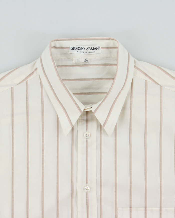 Vintage 1990s Giorgio Armani Le Collezioni Striped Long Sleeve Shirt - M