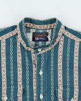 Vintage 1990s Panhandle Slim Striped Western Grandad Collared Long Sleeve Shirt - L