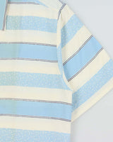 DSWT 1980s Sisley Oversized Striped Short Sleeve Shirt - XS