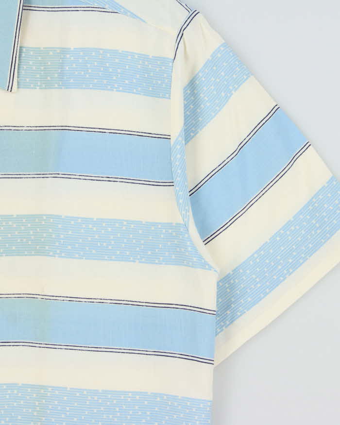 DSWT 1980s Sisley Oversized Striped Short Sleeve Shirt - XS
