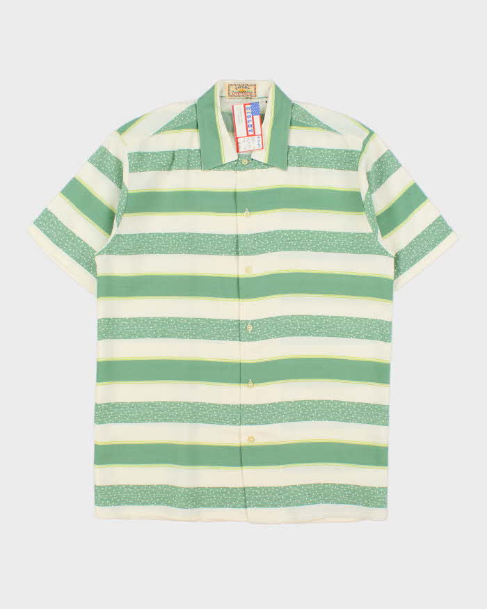 DSWT 1980s Sisley Oversized Striped Short Sleeve Shirt - XS