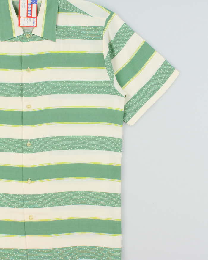 DSWT 1980s Sisley Oversized Striped Short Sleeve Shirt - XS