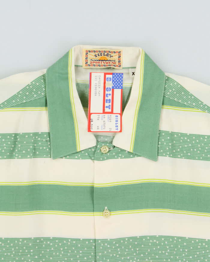 DSWT 1980s Sisley Oversized Striped Short Sleeve Shirt - XS