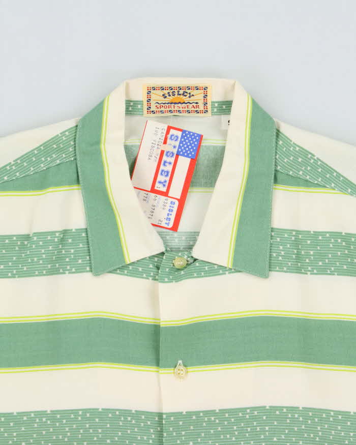 DSWT 1980s Sisley Oversized Striped Short Sleeve Shirt - S
