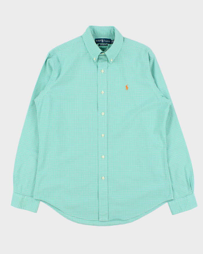 Vintage Y2K 00s Ralph Lauren Windowpane Check Custom Fit Long Sleeve Shirt - M