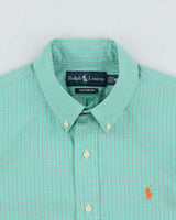 Vintage Y2K 00s Ralph Lauren Windowpane Check Custom Fit Long Sleeve Shirt - M