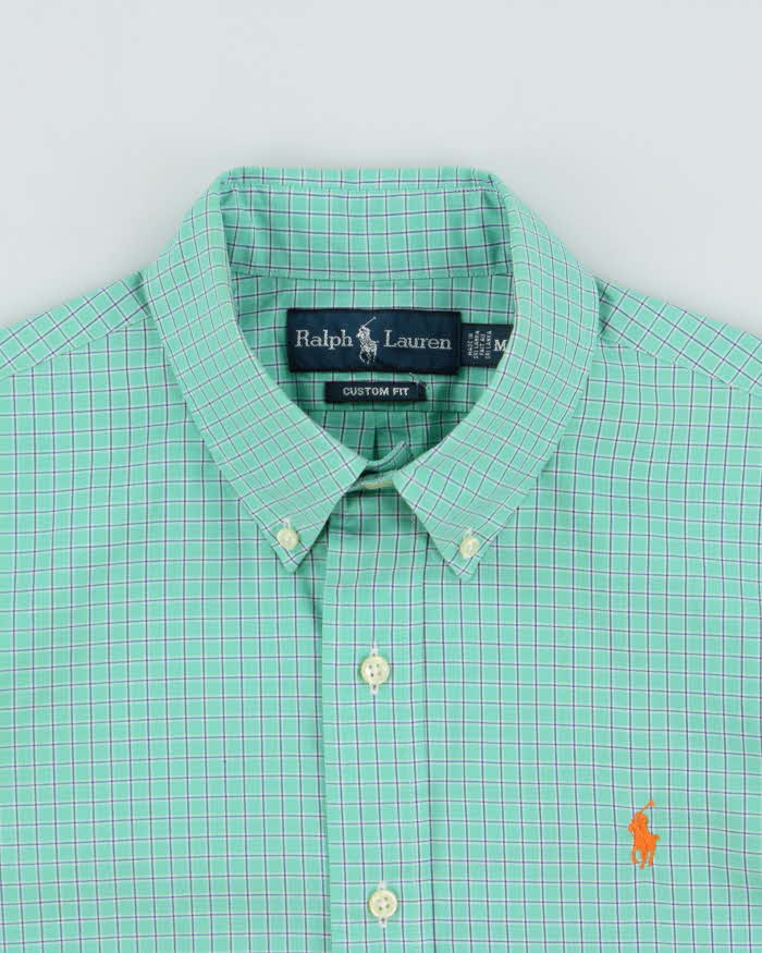 Vintage Y2K 00s Ralph Lauren Windowpane Check Custom Fit Long Sleeve Shirt - M