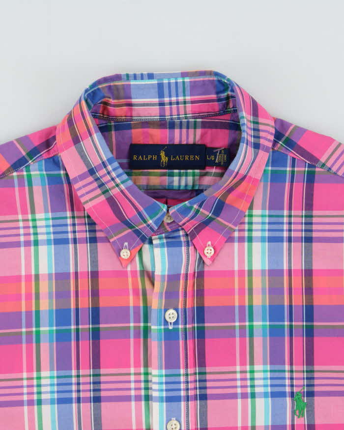 Vintage Ralph Lauren Plaid Classic Fit Short Sleeve Shirt - L