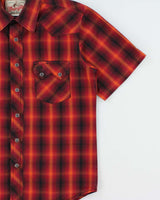 Vintage Y2K 00s Wrangler Plaid Snap Button Short Sleeve Western Shirt - S
