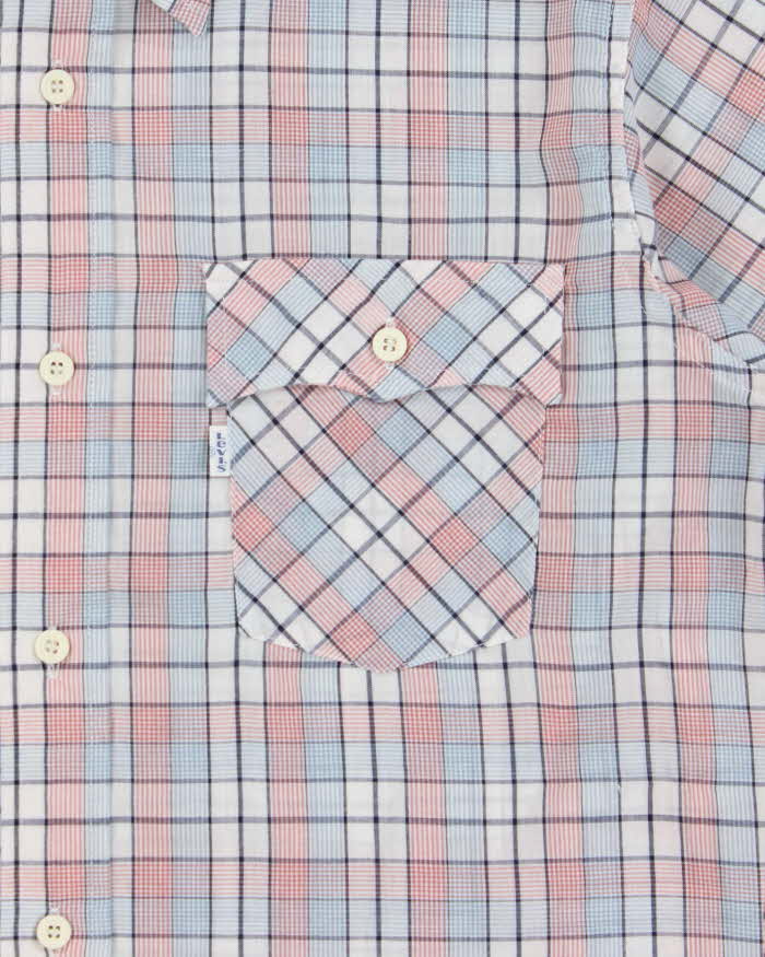 Vintage 1990s Levi's White Tab Made In USA Plaid Short Sleeve Shirt - L