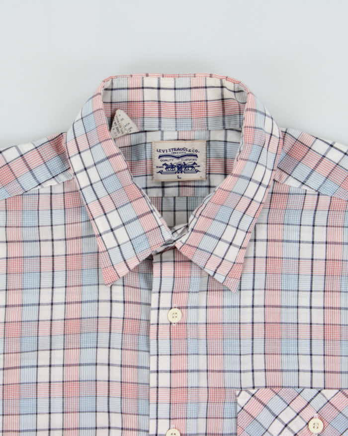 Vintage 1990s Levi's White Tab Made In USA Plaid Short Sleeve Shirt - L