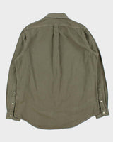 Vintage Polo Ralph Lauren Khaki Striped Custom Fit Long Sleeve Shirt - XL