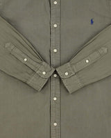 Vintage Polo Ralph Lauren Khaki Striped Custom Fit Long Sleeve Shirt - XL