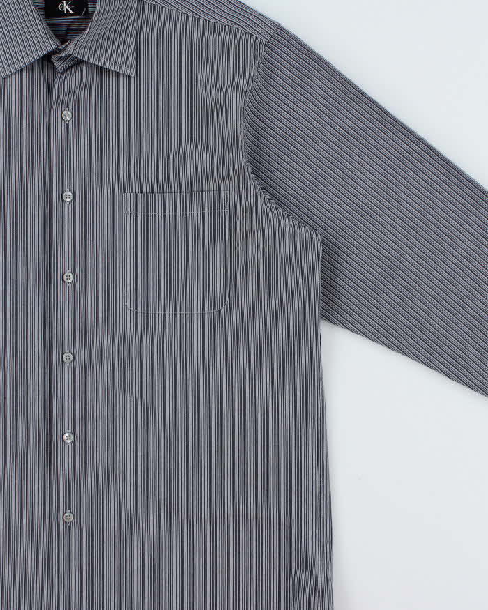 Vintage Y2K 00s Calvin Klein Striped Long Sleeve Shirt - L