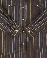 Vintage Y2K 00s Roper Striped Embroidered Pearl Snap Button Long Sleeve Western Shirt - S