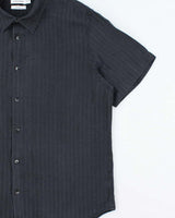 Vintage Y2K 00s Calvin Klein Striped Linen Blend Modern Fit Short Sleeve Shirt - XL