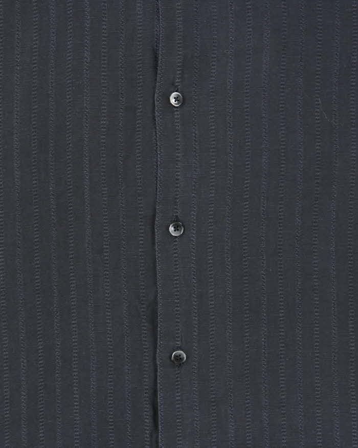 Vintage Y2K 00s Calvin Klein Striped Linen Blend Modern Fit Short Sleeve Shirt - XL