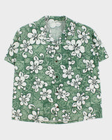 Vintage 1980s Made In USA Floral Cotton Hawaiian Shirt - XL