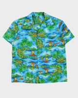 Vintage 1970s Made In USA Aloha Hawaiian Shirt - M