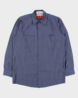 Vintage 1980s Red Kap Striped Long Sleeve Workwear Shirt - M